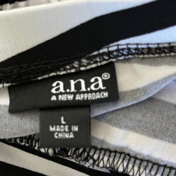 A.N.A Black White Stripe Halter Dress Size Large - Picture 6 of 7